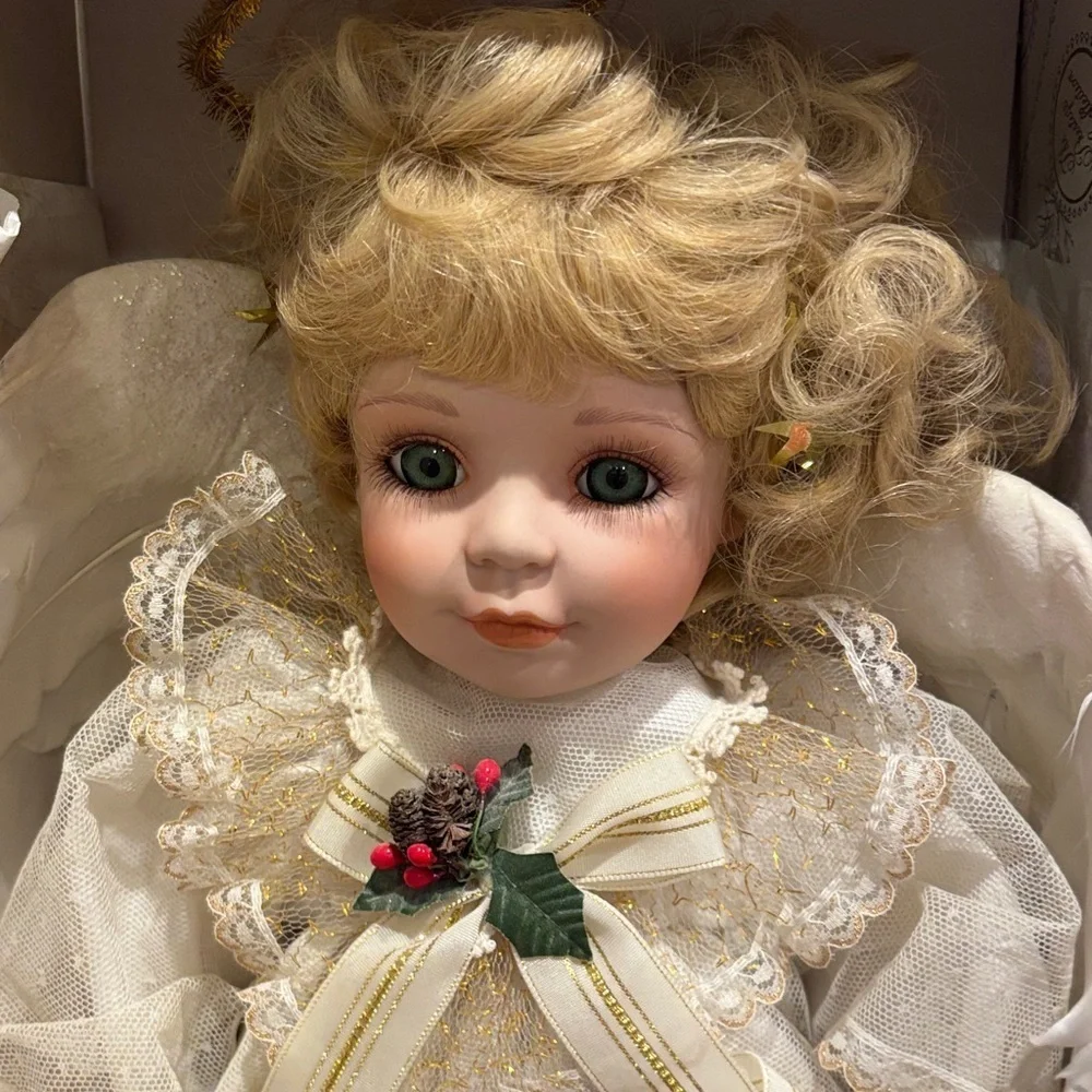Elegant Angelic Doll with Blonde Curls